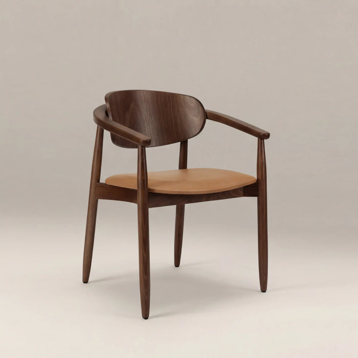 Emrik Wooden Carver Dining Chair Upholstered Seat & Wide Backrest