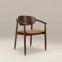 Emrik Wooden Carver Dining Chair | Upholstered Seat & Wide Backrest