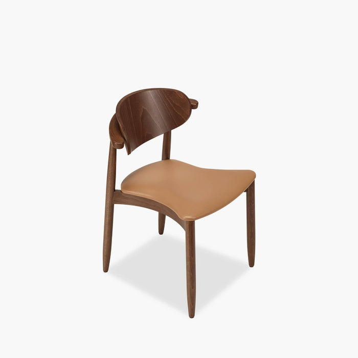 Emrik Stackable Wooden Dining Chair Upholstered Seat & Wide Backrest