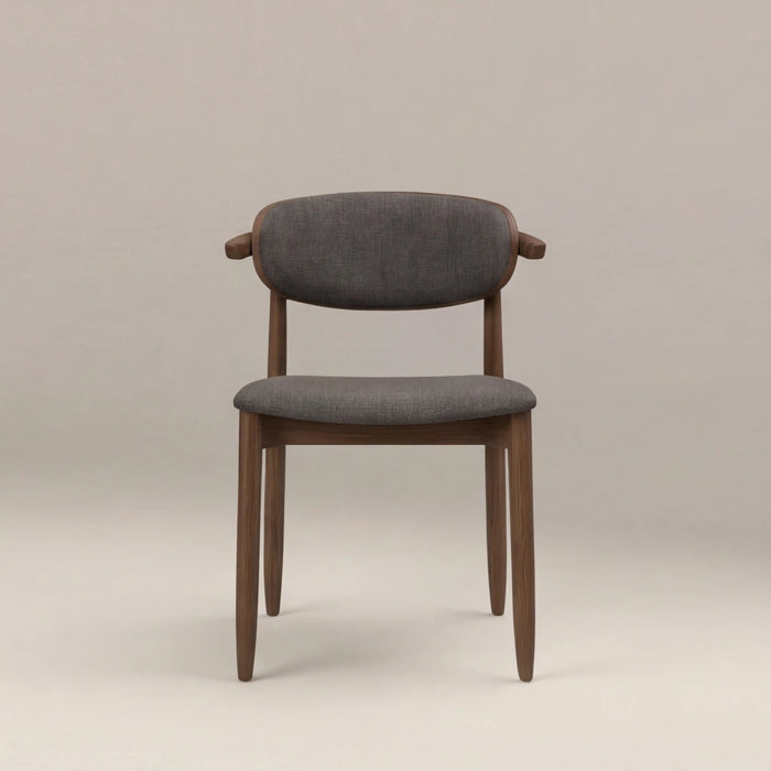 Emrik Wooden Dining Chair Upholstered Seat & Mixed Material Backrest