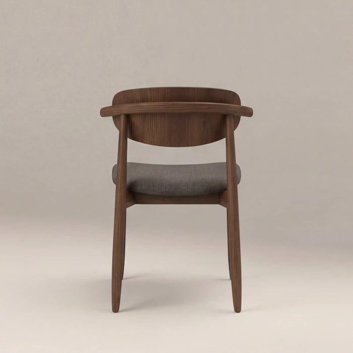 Emrik Wooden Dining Chair Upholstered Seat & Mixed Material Backrest