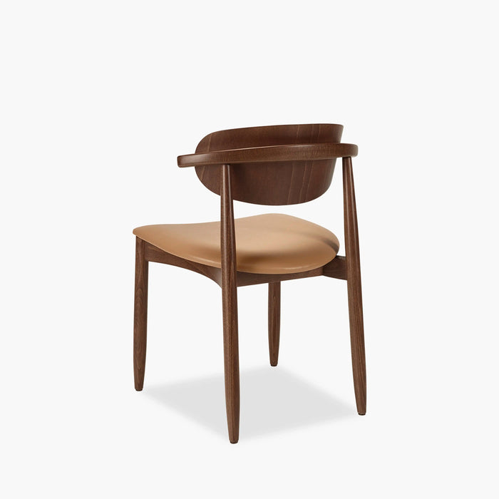 Emrik Wooden Dining Chair Upholstered Seat & Wide Backrest
