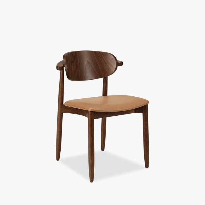 Emrik Wooden Dining Chair Upholstered Seat & Wide Backrest