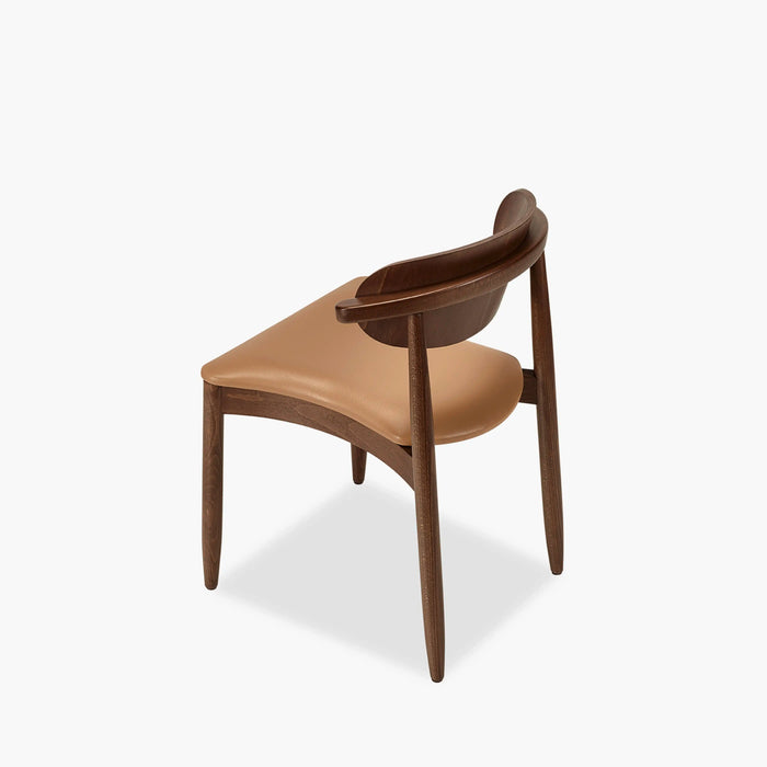 Emrik Wooden Dining Chair Upholstered Seat & Wide Backrest