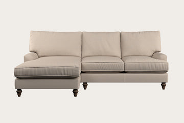 Marri Large Left Hand Chaise Sofa - Recycled Cotton Natural