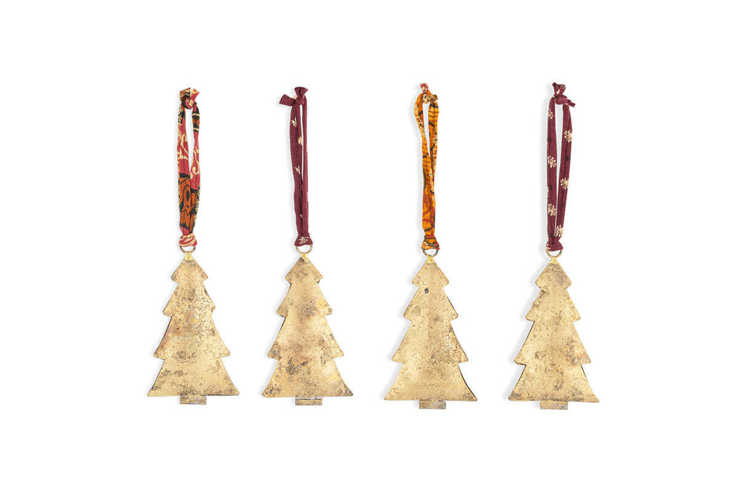 Mishti Tree Baubles Antique Brass Large Set Of 4