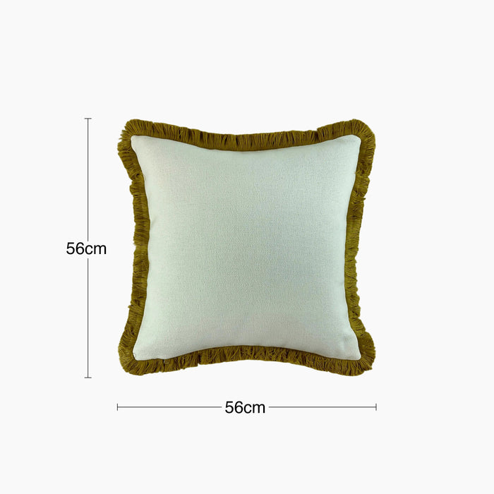 Hugo Square Cushion Whiskey Brown & Cream Fabric