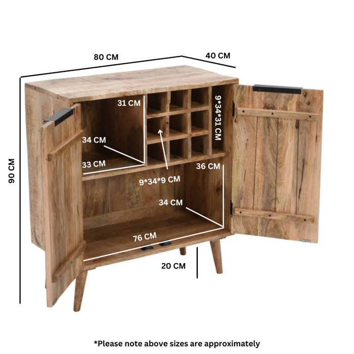 Surrey Solid Wood Drinks Cabinet Sideboard