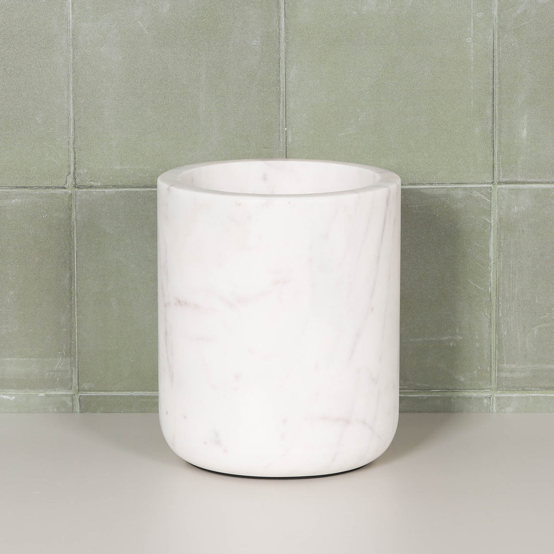 Natural White Marble Storage Utensil Holder