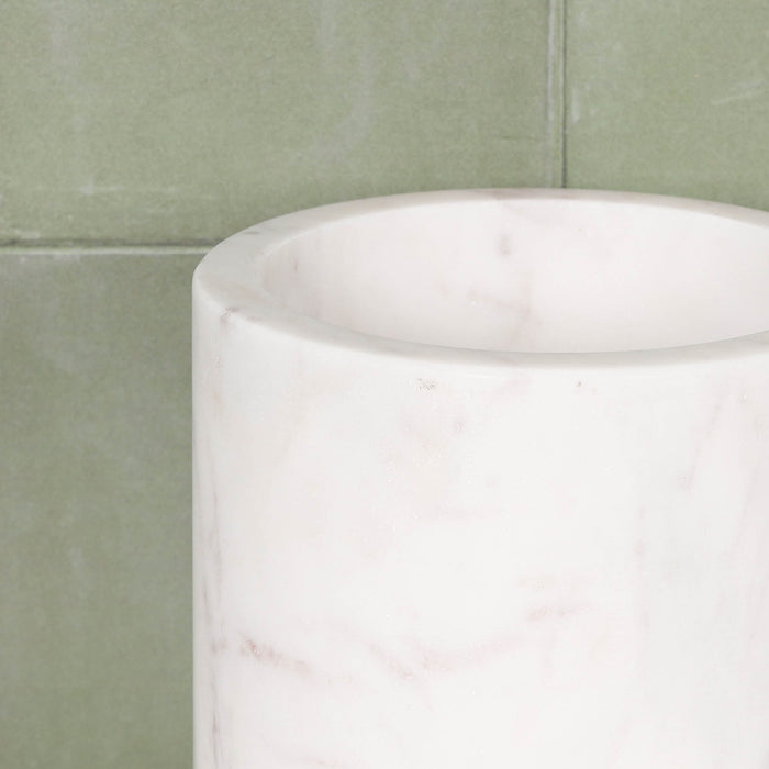 Natural White Marble Storage Utensil Holder