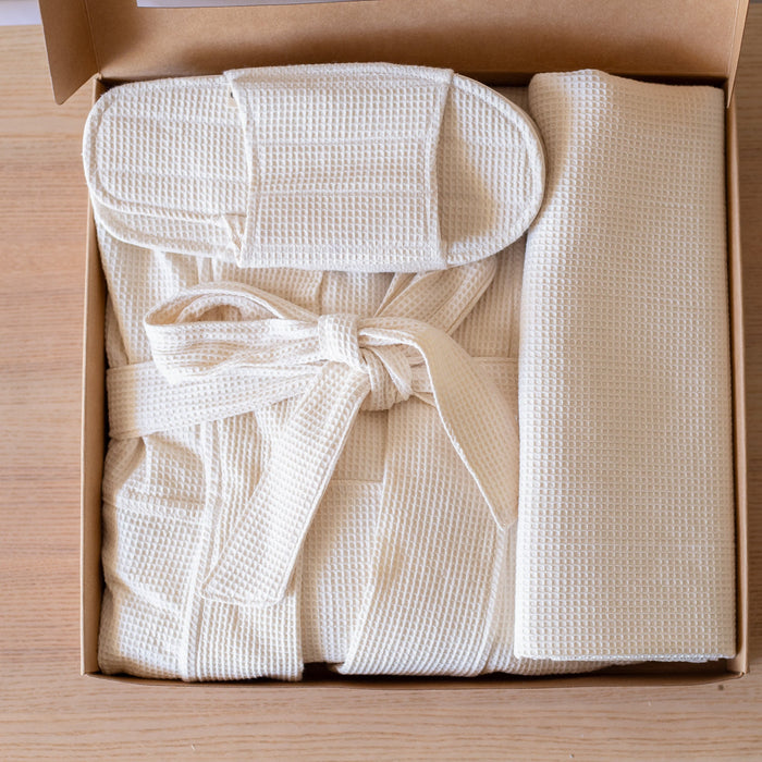 Organic Lifestyle Waffle Bath Hamper Set