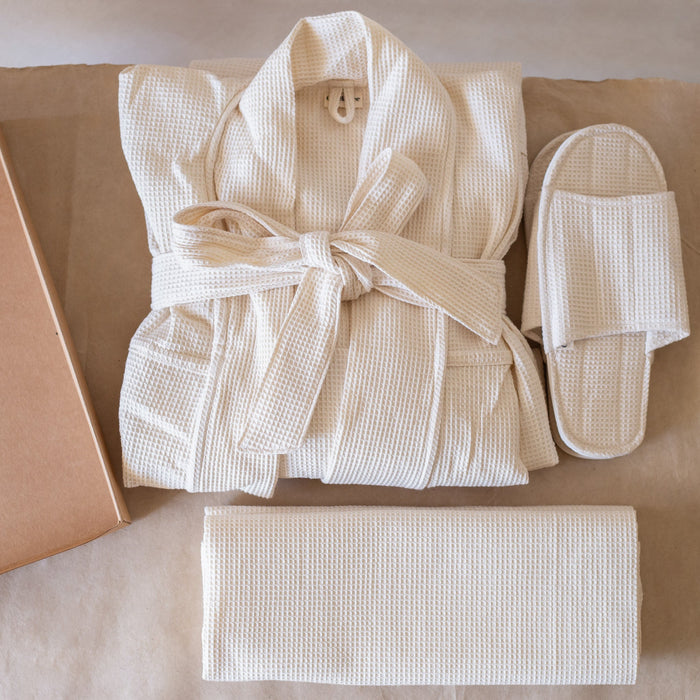 Organic Lifestyle Waffle Bath Hamper Set