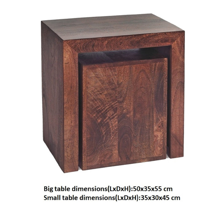 Toko Dark Mango Cubed Nest of 2 Tables