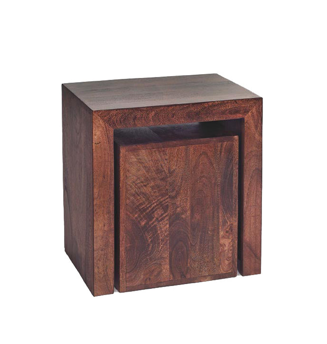Toko Dark Mango Cubed Nest Of 2 Tables