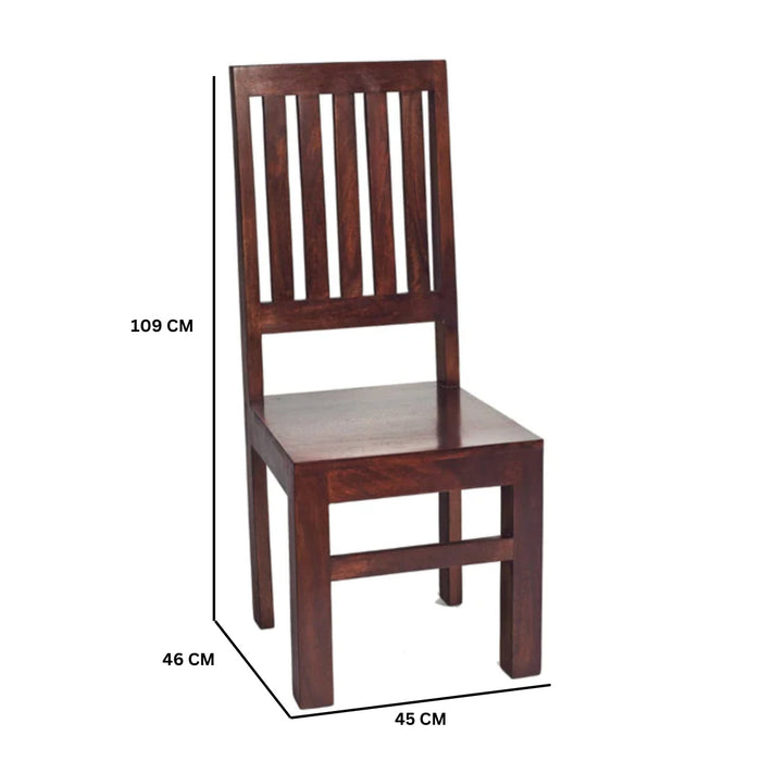 Toko Dark Mango Slat Back Chair Sold in Pairs
