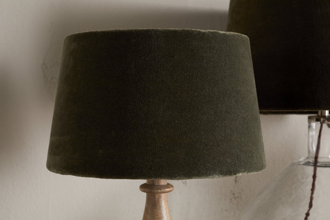 Mendai Velvet Linen Lampshade Moss Green