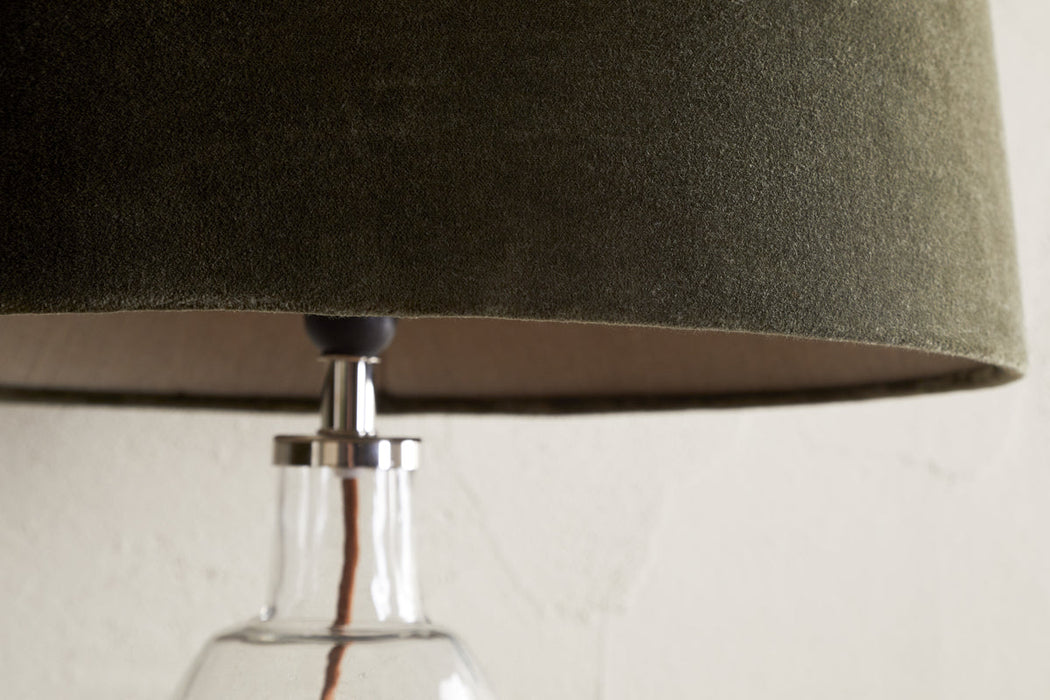 Mendai Velvet Linen Lampshade Moss Green