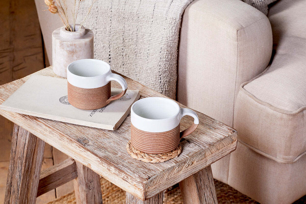 Mali Ribbed Coffee Mug White