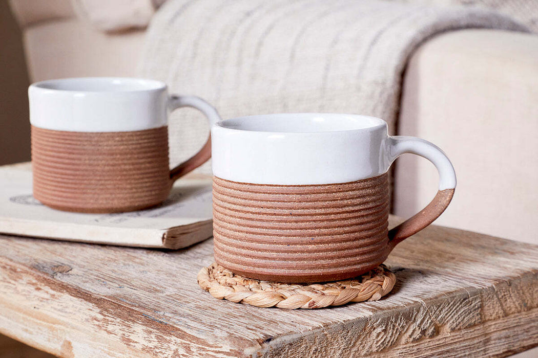 Mali Ribbed Coffee Mug White