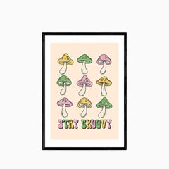 Stay Groovy Mushroom Graphic Print