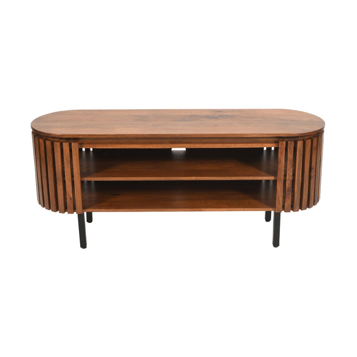 Slatted Mango Wood TV Cabinet