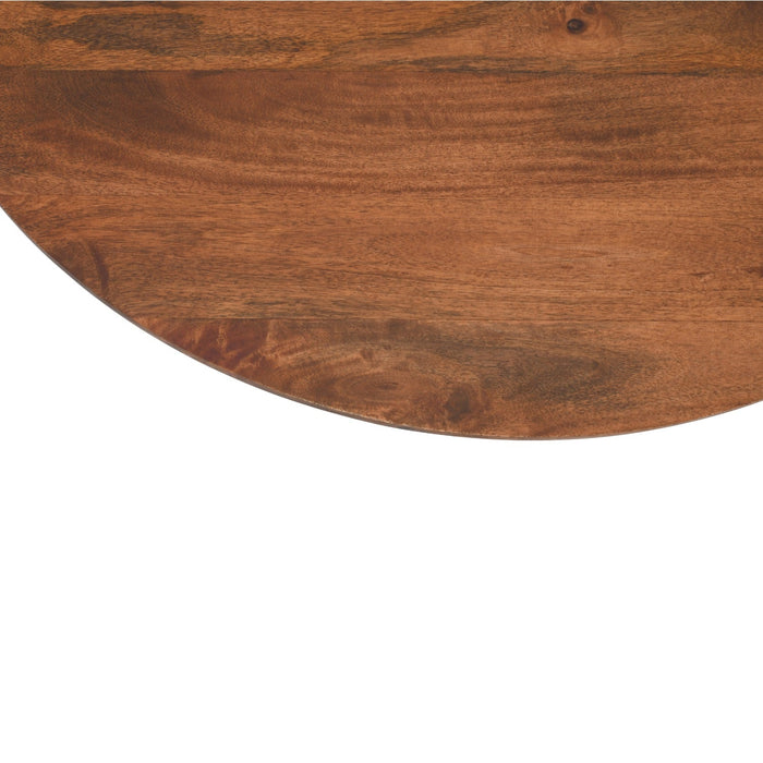 Slatted Mango Wood Round Coffee Table