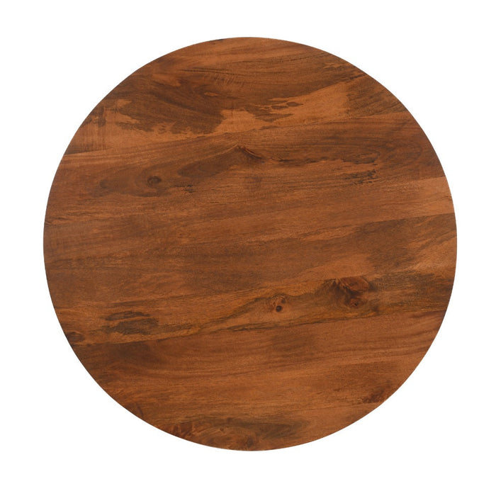 Slatted Mango Wood Round Coffee Table