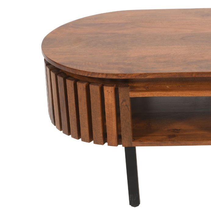 Slatted Mango Wood Coffee Table Rectangular