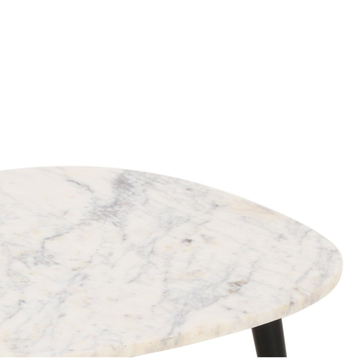 Opal Coffee Table With White Marble Top & Metal Legs