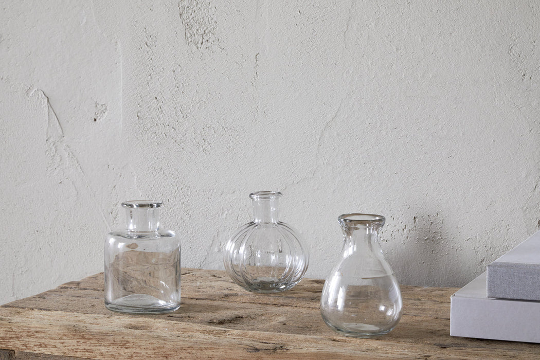 Mayumi Recycled Glass Bud Vases Clear Set Of 3