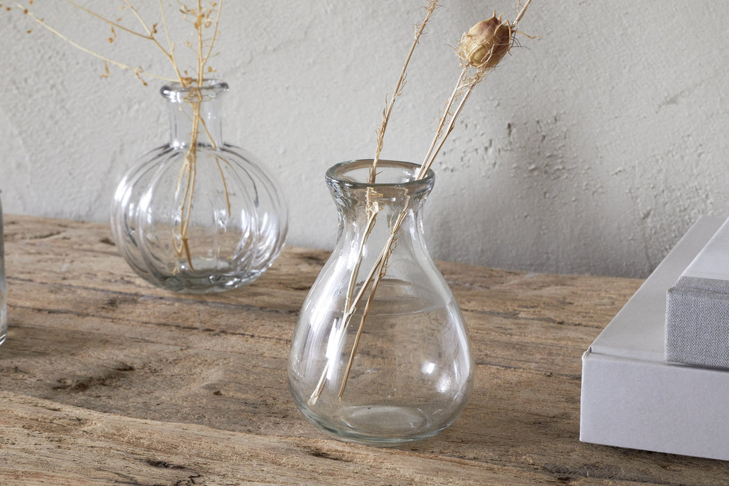 Mayumi Recycled Glass Bud Vases Clear Set Of 3