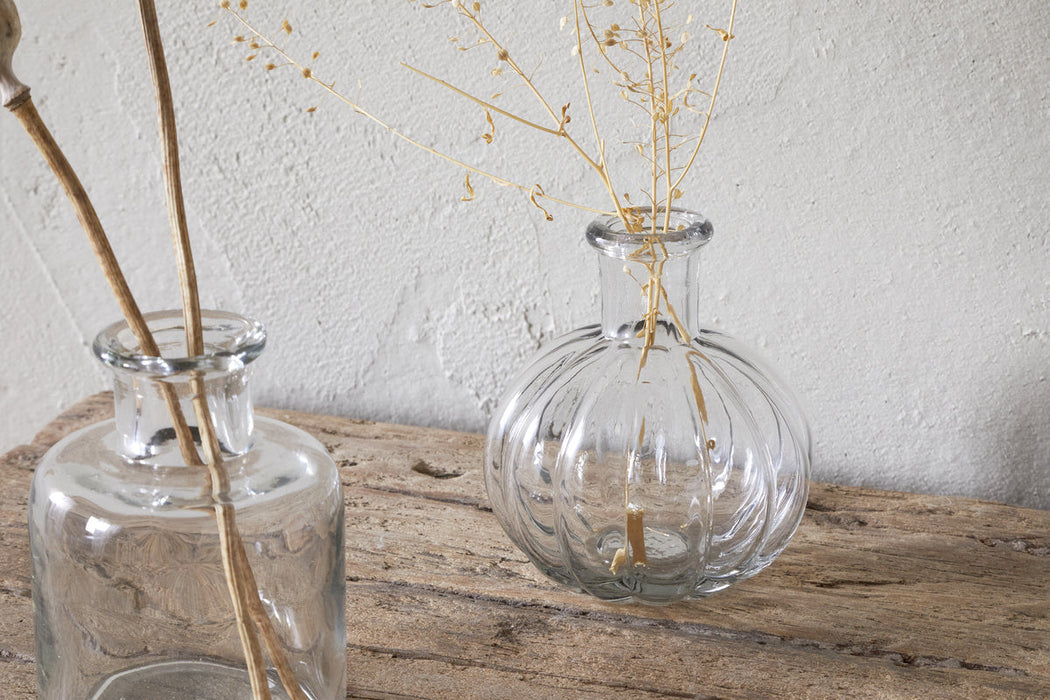 Mayumi Recycled Glass Bud Vases Clear Set Of 3
