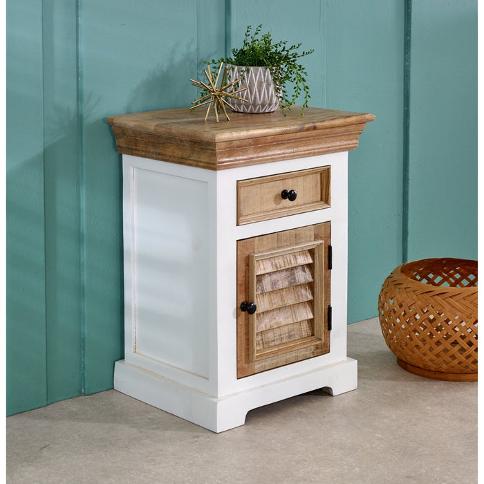 Alfie Solid Mango Wood Bedside Cabinet 1 Drawer 1 Door
