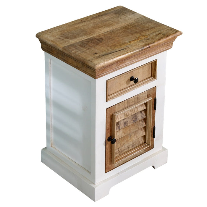 Alfie Solid Mango Wood Bedside Cabinet 1 Drawer 1 Door
