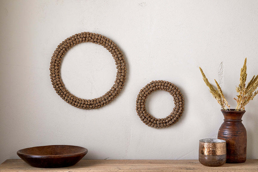 Madhi Wire Ball Wreath Brass