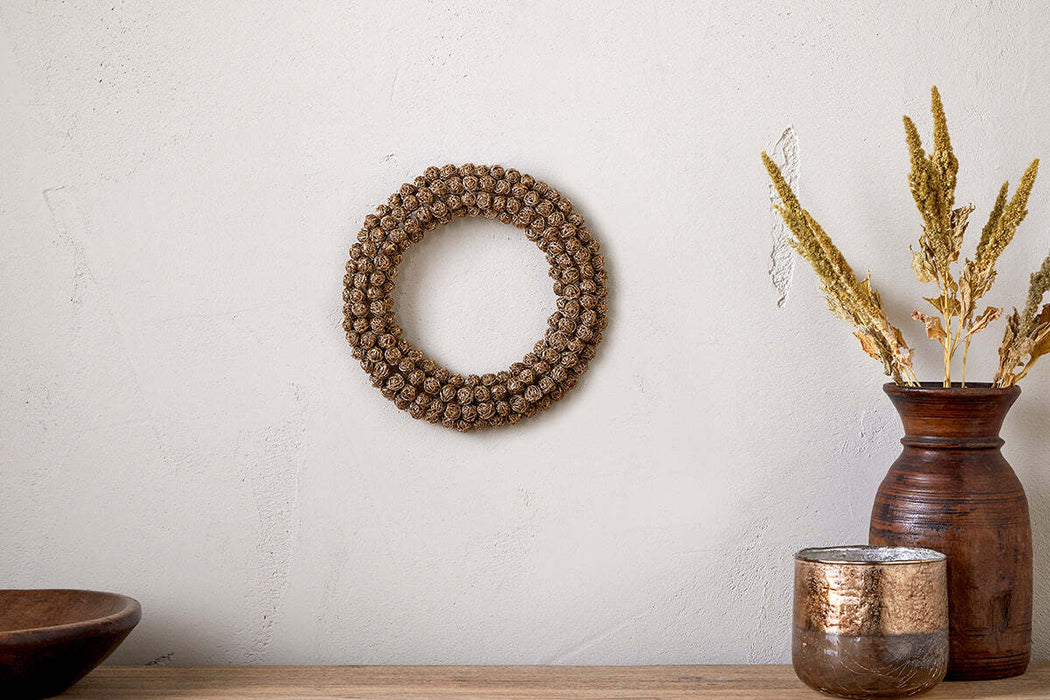Madhi Wire Ball Wreath Brass