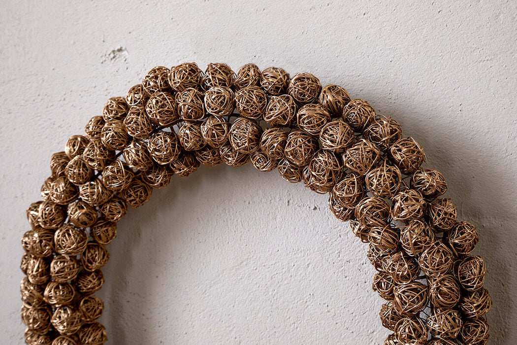 Madhi Wire Ball Wreath Brass
