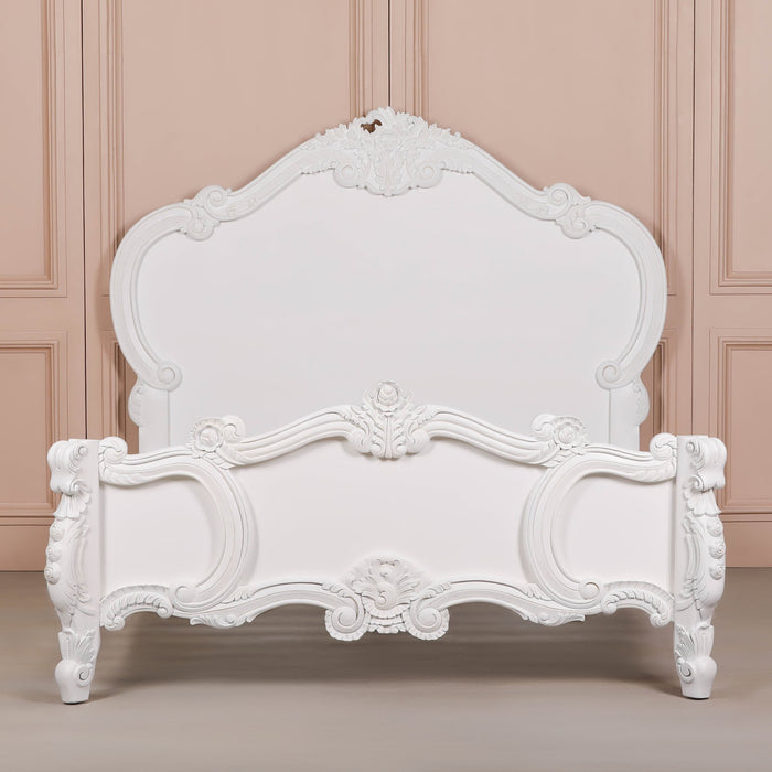 French Carved Rose Cherub King Size 5ft Bed