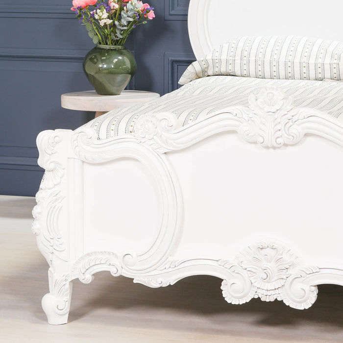 French Carved Rose Cherub Double Size 4ft6 Bed