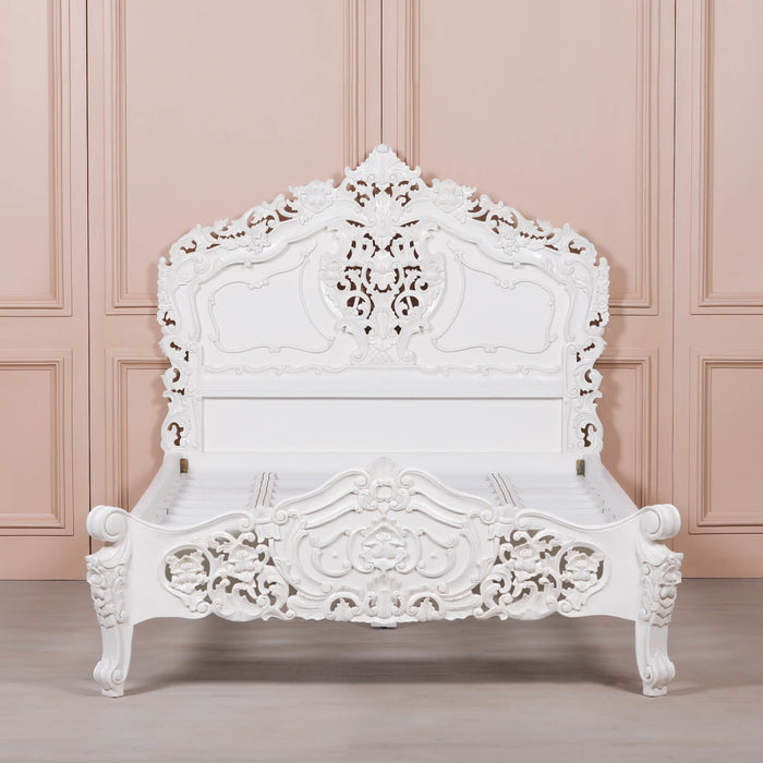 Rococo 4ft6 Double Size Carved Bed