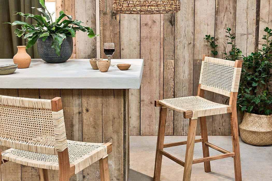 Madrisana Acacia Rattan Bar Stool