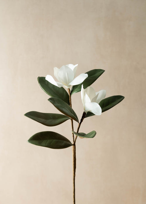 Faux Magnolia and Kelby Limestone Vase