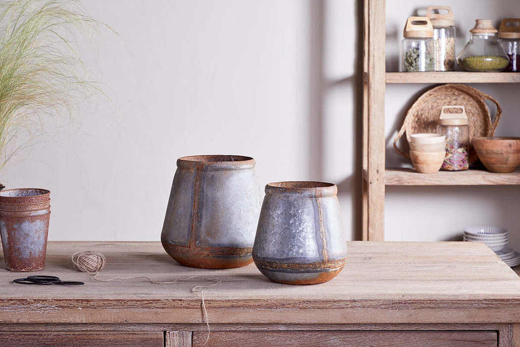 Mamba Outdoor Planter Aged Zinc