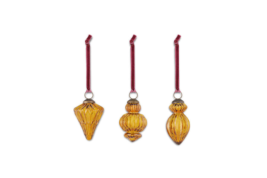 Manipur Baubles Amber Set Of 3