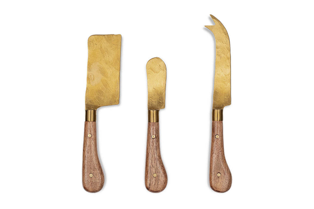 Maram Cheese Knife Set Natural Gold Set Of 3