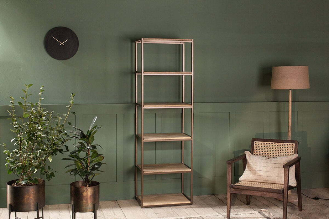 Marjori Mango Wood Iron Standing Shelves Narrow