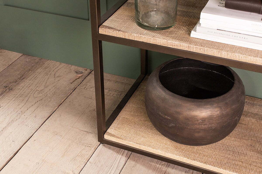 Marjori Mango Wood Iron Standing Shelves Narrow