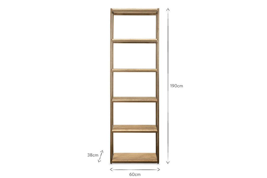 Marjori Mango Wood Iron Standing Shelves Narrow