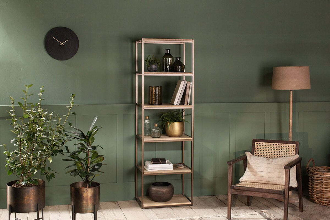 Marjori Mango Wood Iron Standing Shelves Narrow