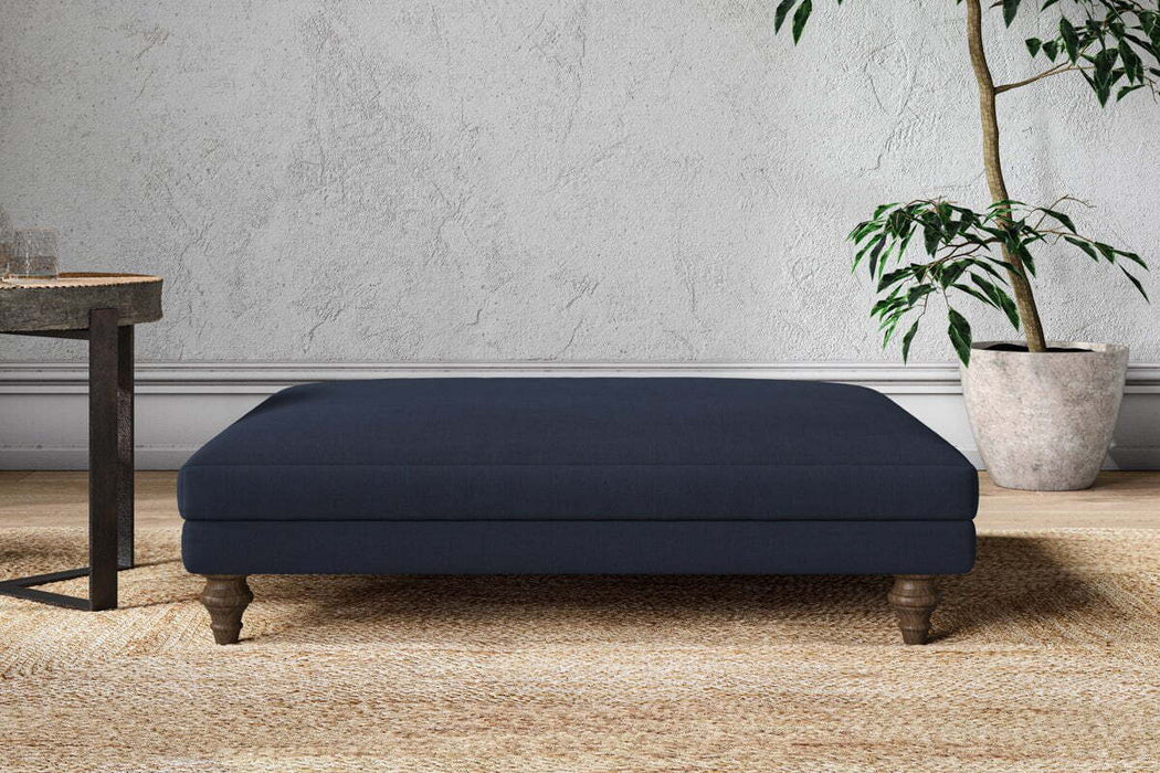 Marri Grand Footstool - Brera Linen Indigo
